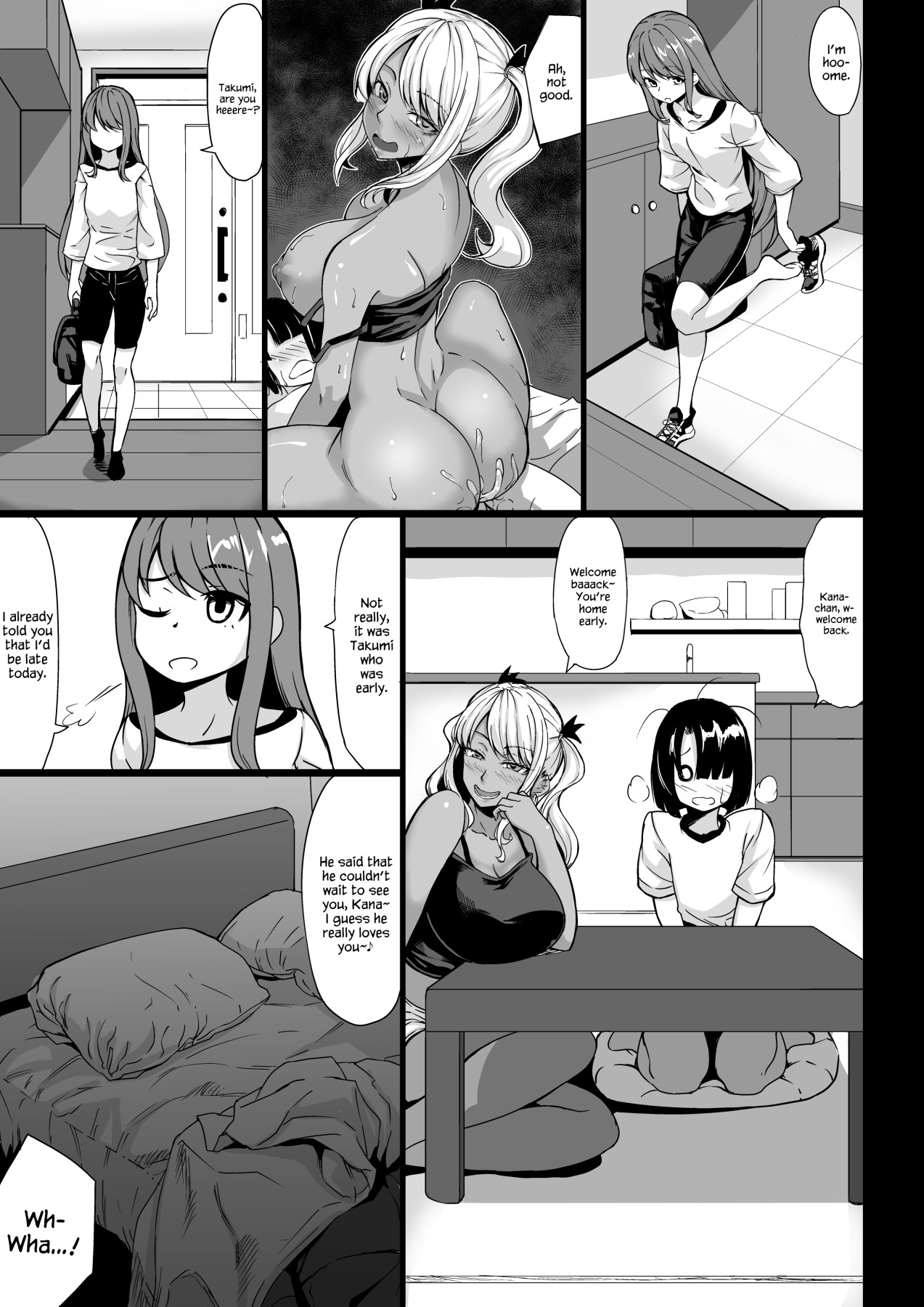 Hentai Manga Comic-Would You Rather Be With Your A-Cup Girlfriend Or A Dark Skinned, J-Cup, Gyaru Onee-san?-v22m-Read-26